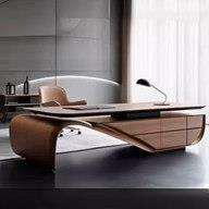 新中式高端黑胡桃白蜡木大班台办公室酒店民宿公司老板主管经理桌