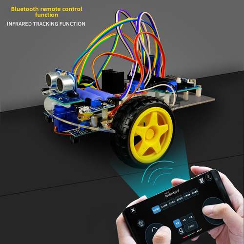 51单片机智能汽车DIY套件底盘零件跟踪和避障蓝牙机器人开发板配