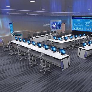需定制科技感操作台指挥中心定制中控台监控+U型研判桌多媒体中心