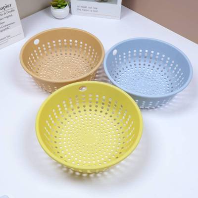 塑料沥水篮厨房加厚新款细孔洗菜篮馍筐家用水果盆圆形瓜果篮耐用