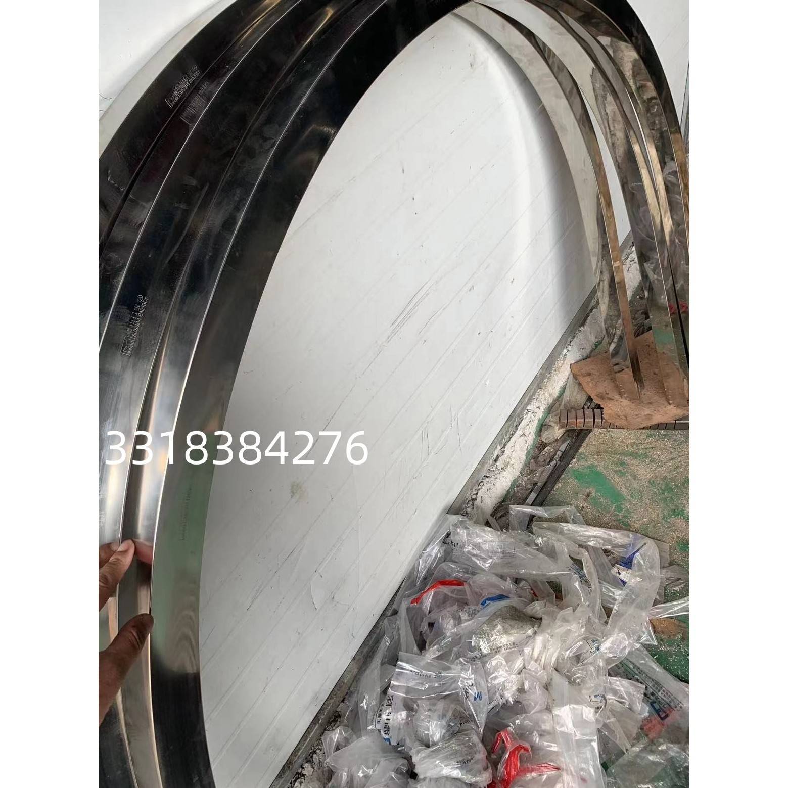 镀锌方管铁管304材质不锈钢管弯半圆形圆圈拉弯拱门1比1图纸加工