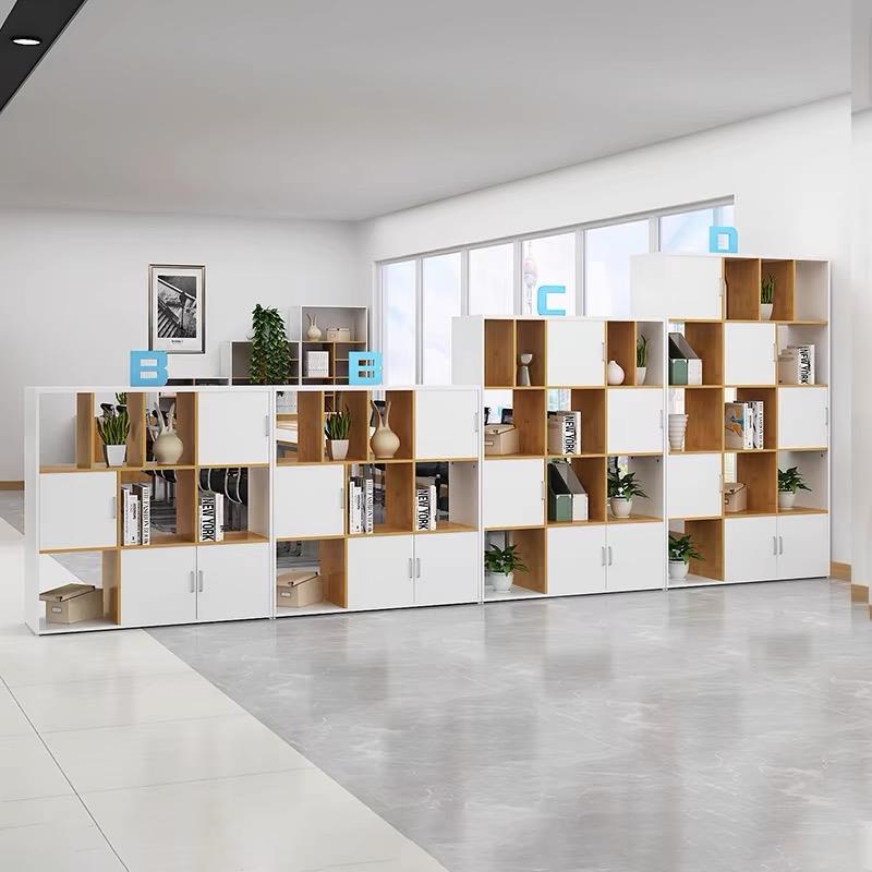 办公室文件柜隔断柜木质矮柜资料书柜格子柜组合置物架镂空展示柜