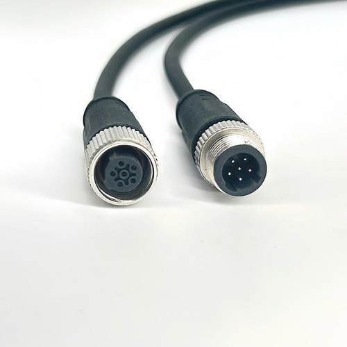 M12航空插头传感器连接器3芯4芯5针6芯C-coding型C编码连接线航插