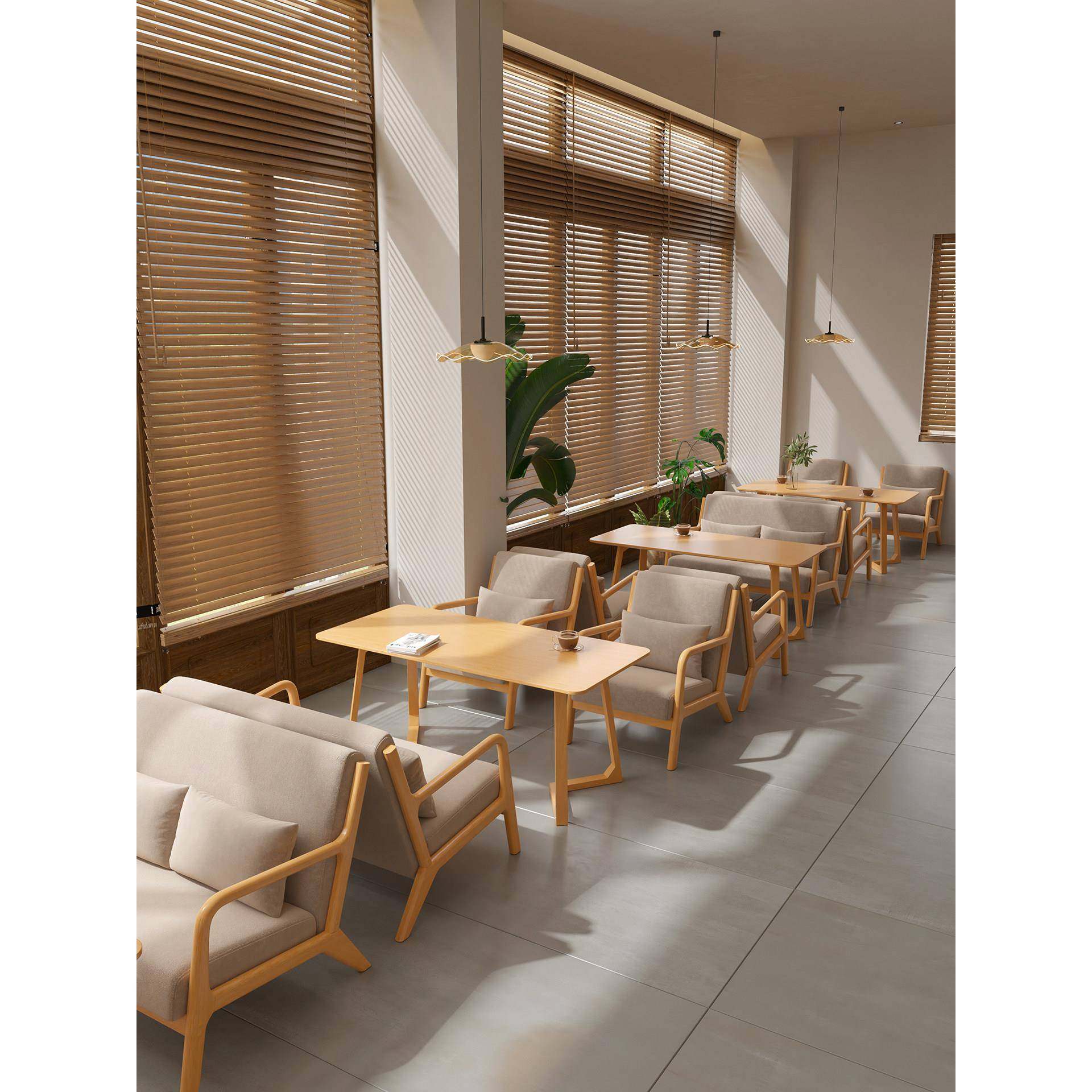 需定制北欧沙发椅子咖啡厅奶茶店实木桌椅组合酒店民宿接待洽谈卡