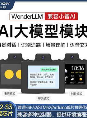 AI大模型模块视觉识别 WonderLLM小智AI语音对话交互ESP32摄像头