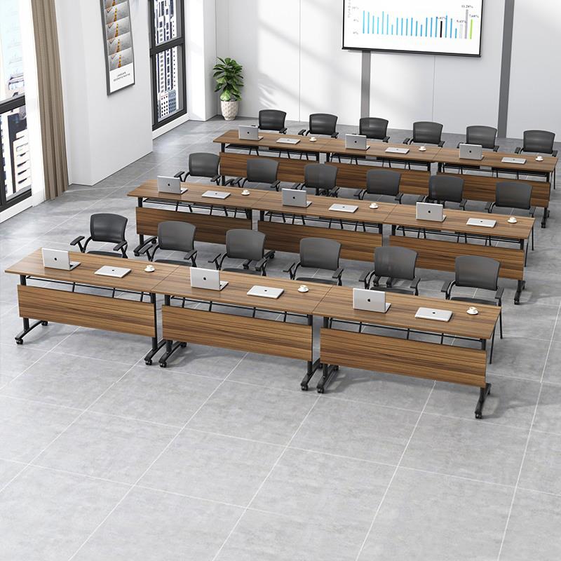 折叠培训桌会议桌椅组合可移动拼接多功能办公辅导班长条双人课桌