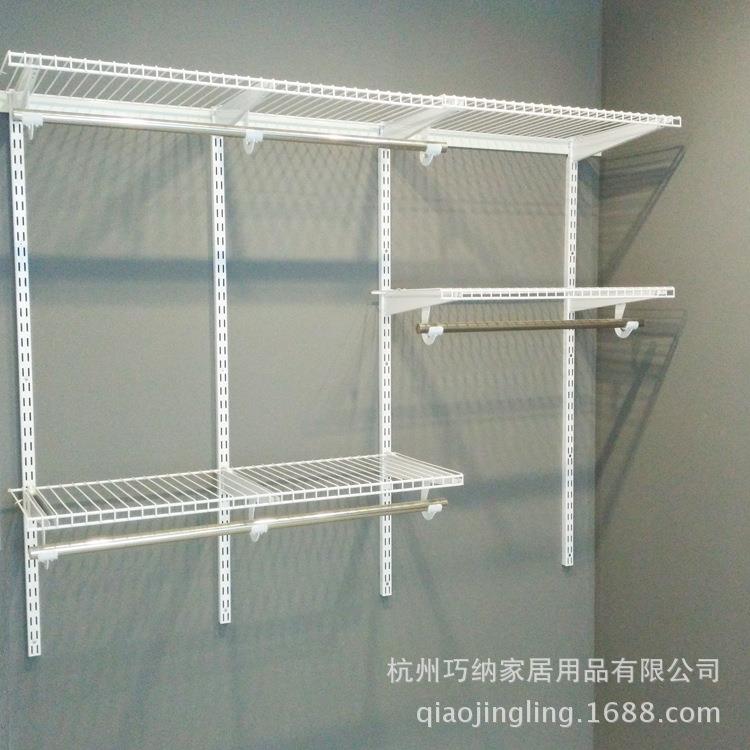 巧精灵开放式衣柜金属框架极简小户型衣帽间挂墙架子极简风