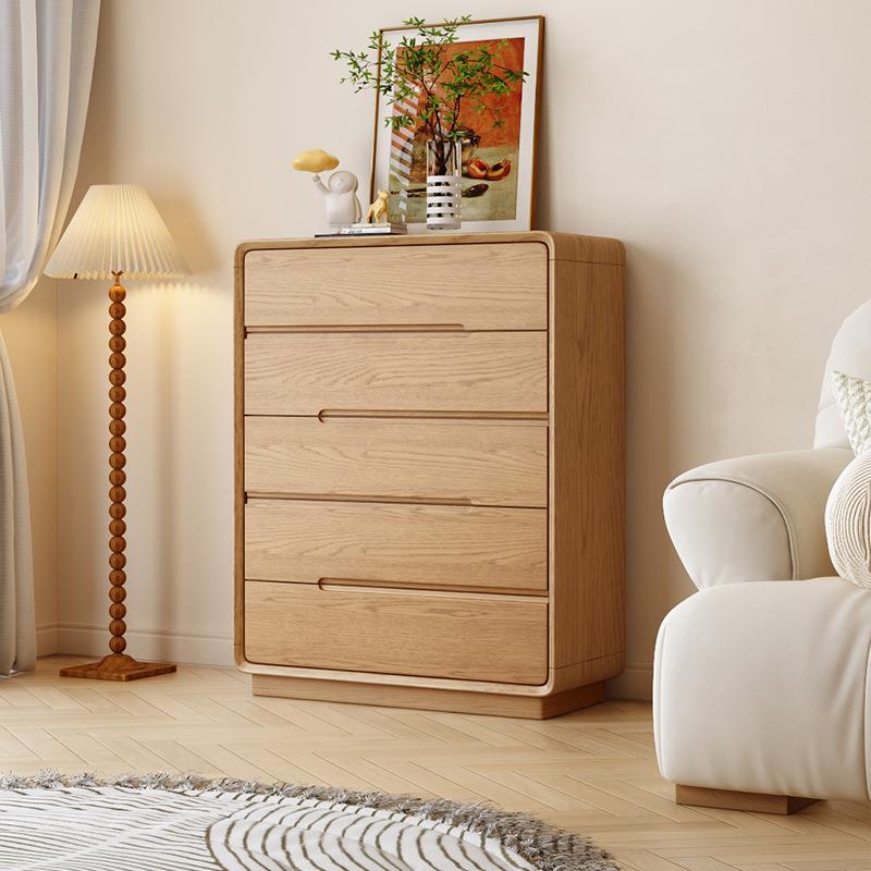 原木风实木八斗柜现代简约客厅北欧靠墙卧室九斗橱置物抽屉收纳柜