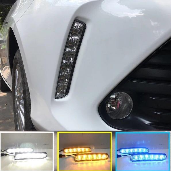 适用于丰田17-18款威驰Vios前雾灯改装LED日间行车灯转向灯前雾灯