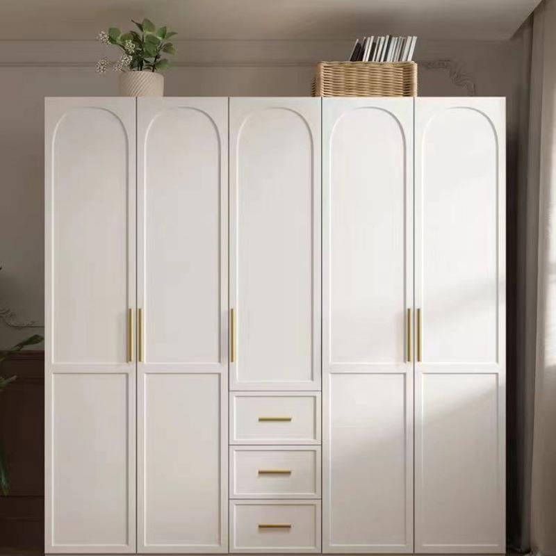 法式轻奢衣柜家用卧室小户型收纳储物柜现代简约奶油风落地大衣橱
