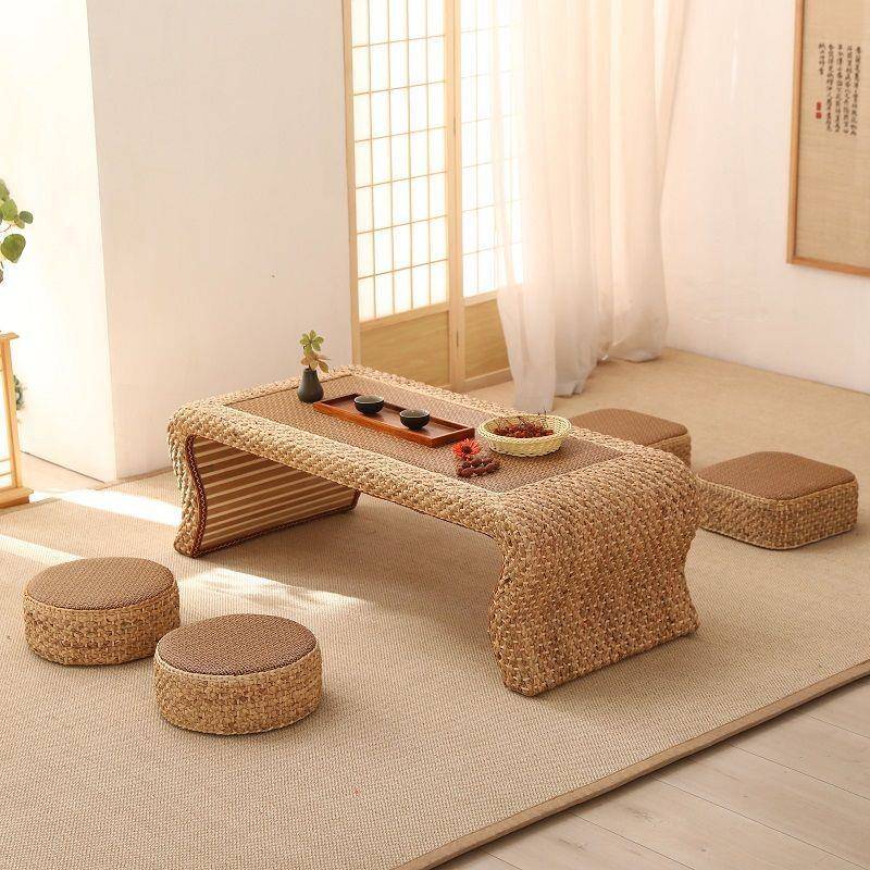 藤编茶几日式榻榻米桌矮飘窗阳台桌民宿茶桌炕几简约地台小桌子