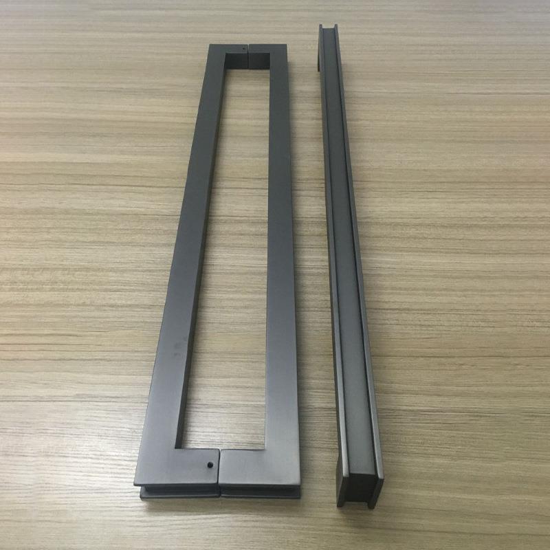不锈钢拉手玻璃门拉手钛金木门把手黑钛有框办公室木门把手拉手