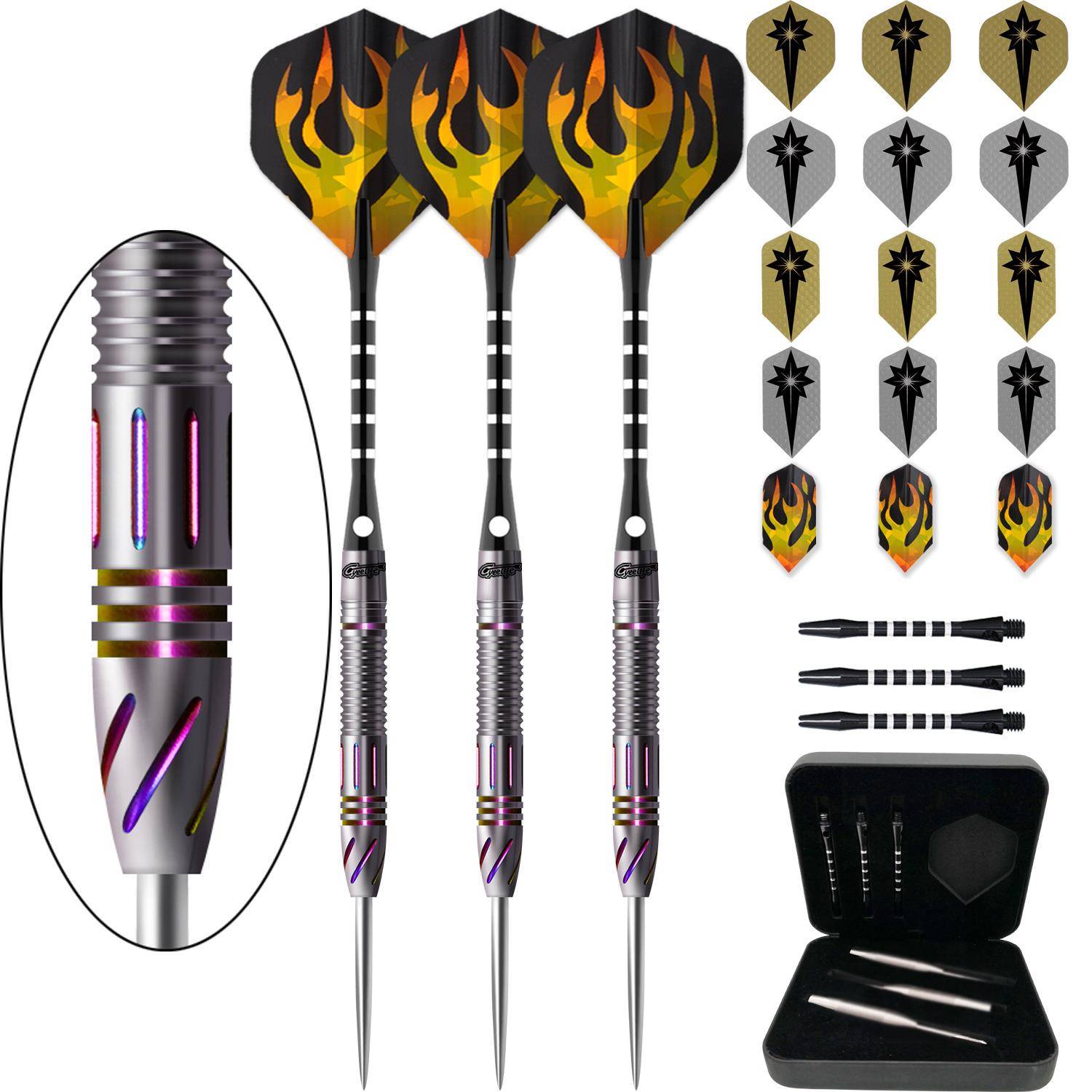 CyeeLife23g克2BA90%炫彩五彩色高档硬式钨钢飞镖darts