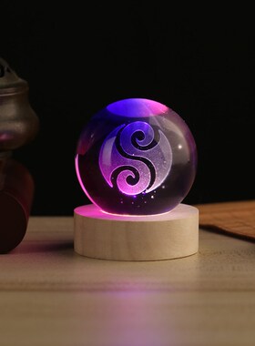 哪吒魔童闹海魔丸敖丙灵珠同款水晶球手办模型周边小夜灯夜灯摆件