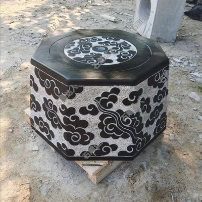 自产自销天然青石井口石头井圈老式井台井盖水井装饰家用摆件井圈