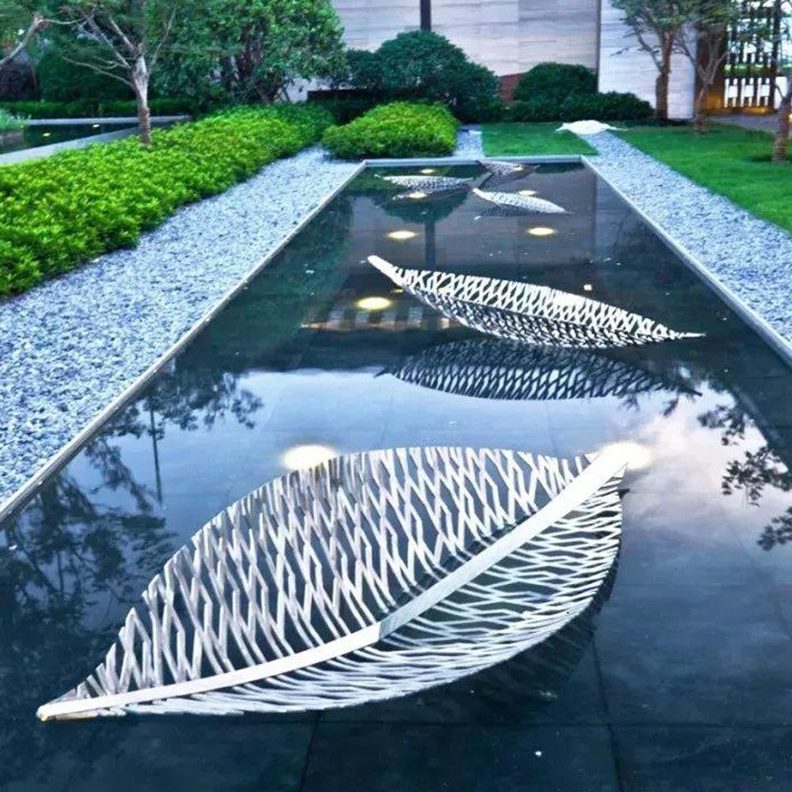 售楼处镂空叶抽象树定制叶子广场装饰摆件户外雕塑园林商业不锈钢