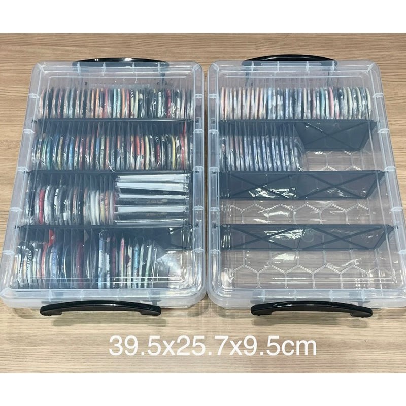 吧唧收纳盒桌面多功能大容量带隔板防尘盒谷子周边手账贴纸公仔
