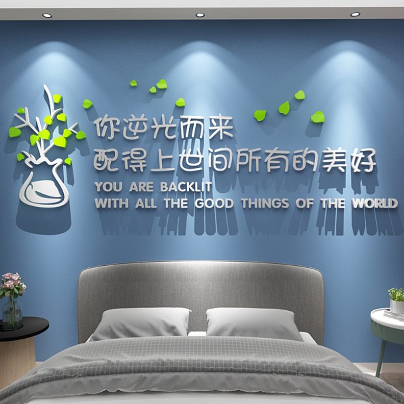 英文字母客厅电视背景墙ins风餐挂件壁自粘贴画简约网红墙面装饰