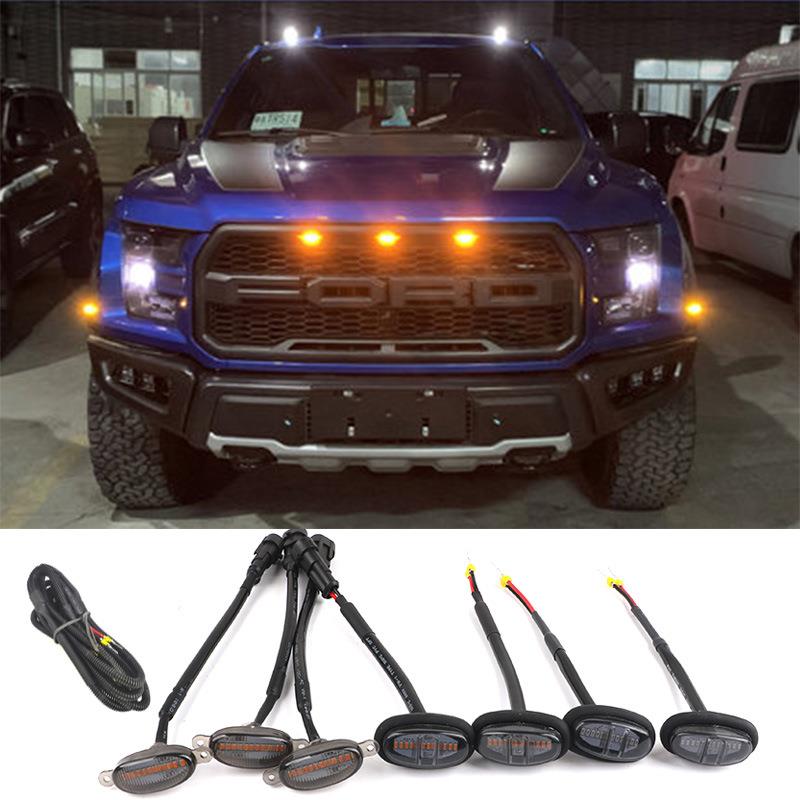 适用于F150猛禽中网前脸LED小黄灯示宽灯警示灯前后轮眉灯套装