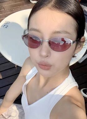 2025新款复古金属老钱风猫眼墨镜女潮显脸小网红高级网感太阳眼镜