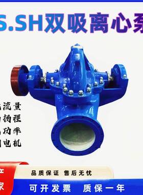 S/SH双吸离心泵大流量高扬程中开泵200S42农田灌溉节能抽水泵