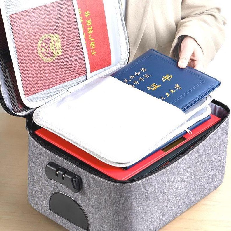 多层证件收纳重要箱子证件包文件多功能口簿新款层五户房产包信用