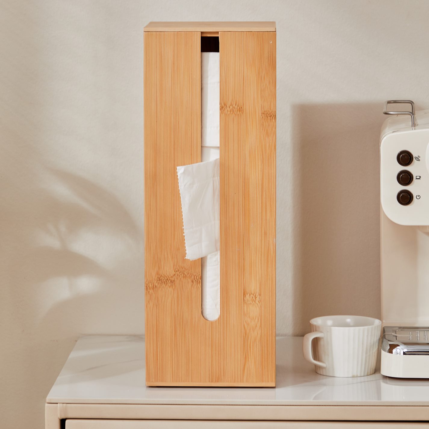 纸巾架收纳架卷纸可地创意手提木竹置长方形纸巾盒竹制盒餐巾纸式