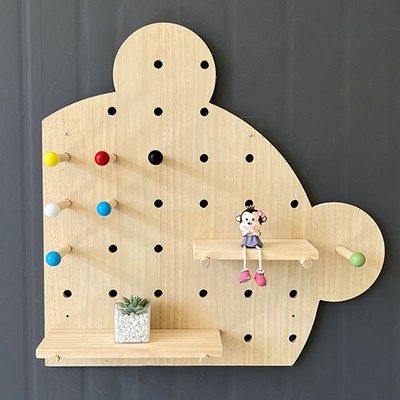 造型洞洞板置物架实木墙上环创幼儿园美观实木多功能创意定制