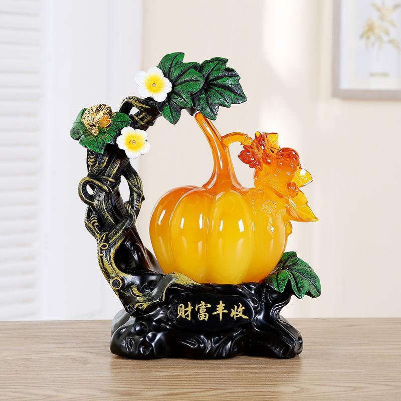 新中式财富丰收风水摆件家居南瓜招财装饰品乔迁新居摆件
