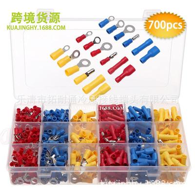 电商700pcs盒装冷压端子组合预绝缘接线端子压接端子套装