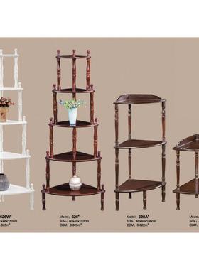 实木中式置物架角架储物多层架经典古典设计师花架陈列架高矮架子
