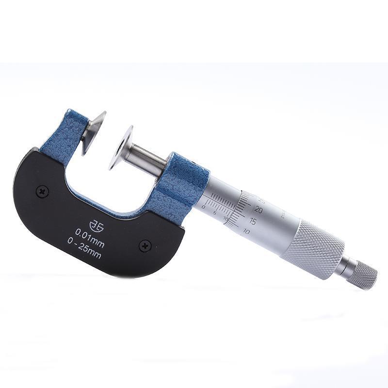 青海量具西北青量直进式公法线千分尺/蝶形盘头测纸厚膜厚0-25mm