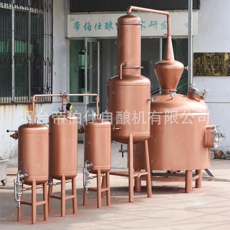 700L玫瑰花露精油紫铜蒸馏器大型纯露酿酒设备厂家帝伯仕