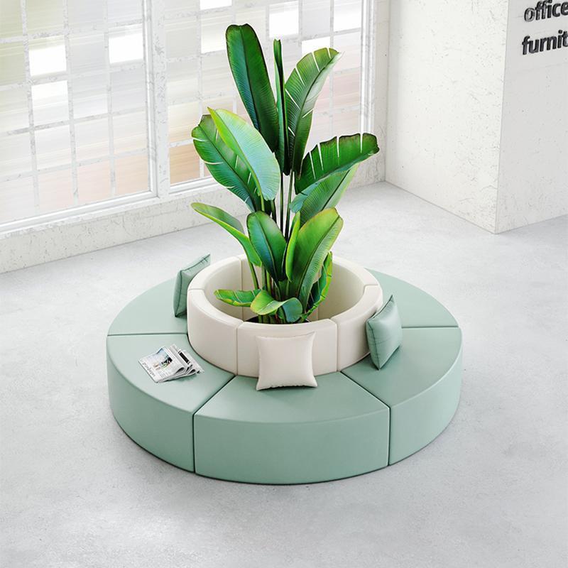 办公室现代简约创意休闲圆形沙发茶几组合接待休息区异形会客洽