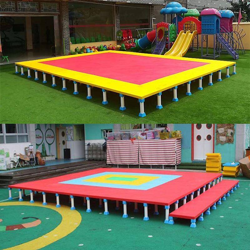 幼儿园儿童塑料舞台可移动拆装T台六一节日合唱室外活动表演架子