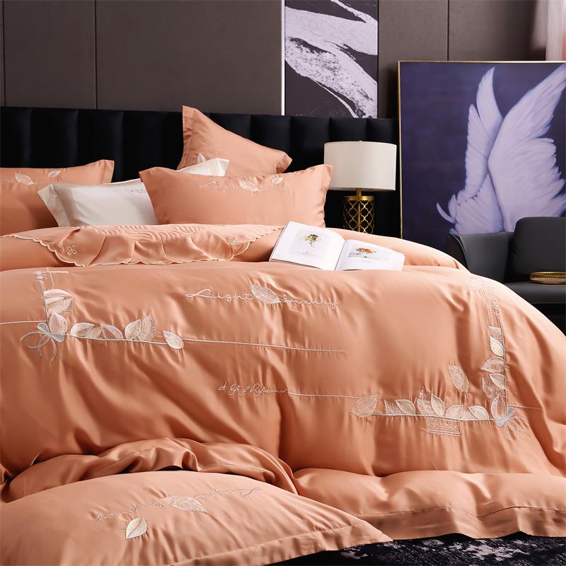 南通家纺2024夏季新品100支高端天丝夏被四件套床盖款公主风丝滑