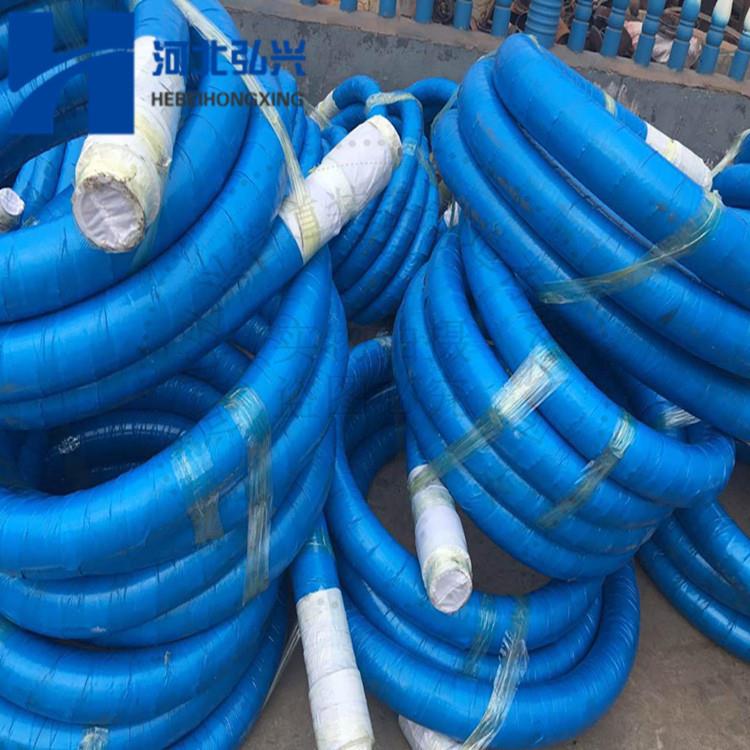 DN76乘6米砂浆泵两层钢丝缠绕胶管DN125*3m四层钢丝胶管湿喷机