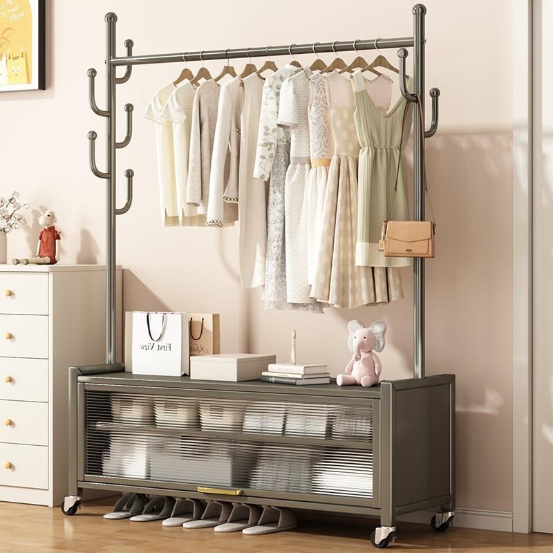 泰忙晾衣架衣架立式落地家用移动卧室阳台挂衣架室内简易衣帽架