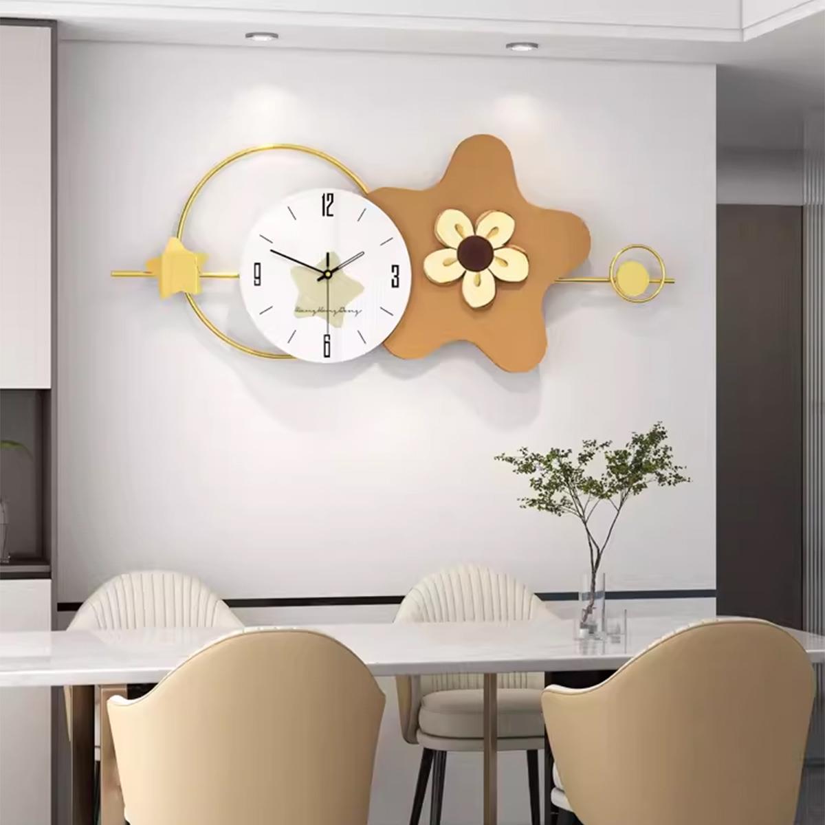 网红餐厅钟表挂钟客厅家用创意现代简约大气装饰2023新款时钟挂墙