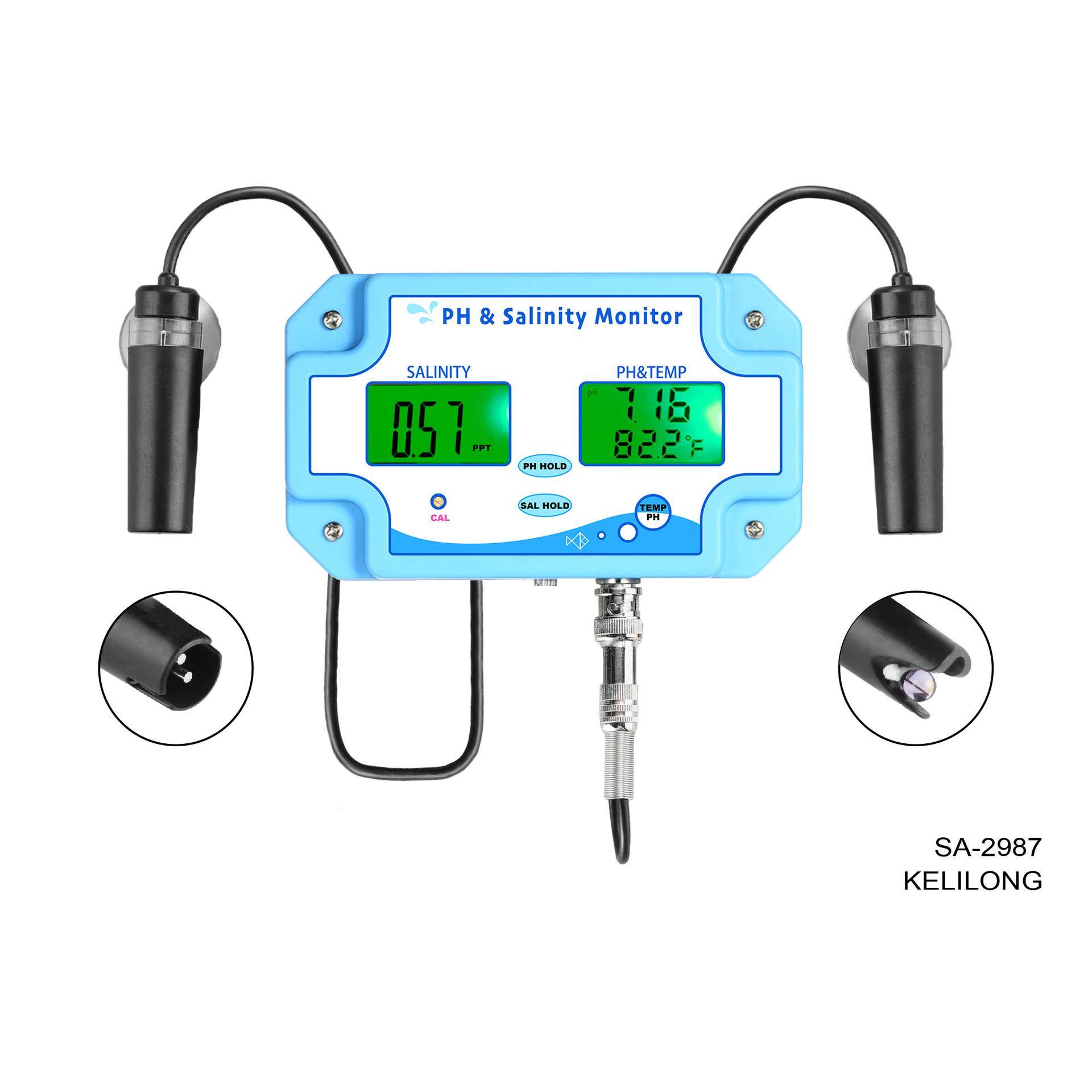 PH-2987多适配器在线PH/盐度/温度监测仪