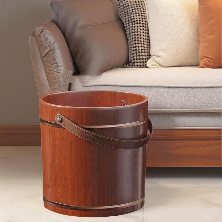 手提泡脚木桶过小腿木质洗脚桶家用按摩足浴桶木质洗脚盆上