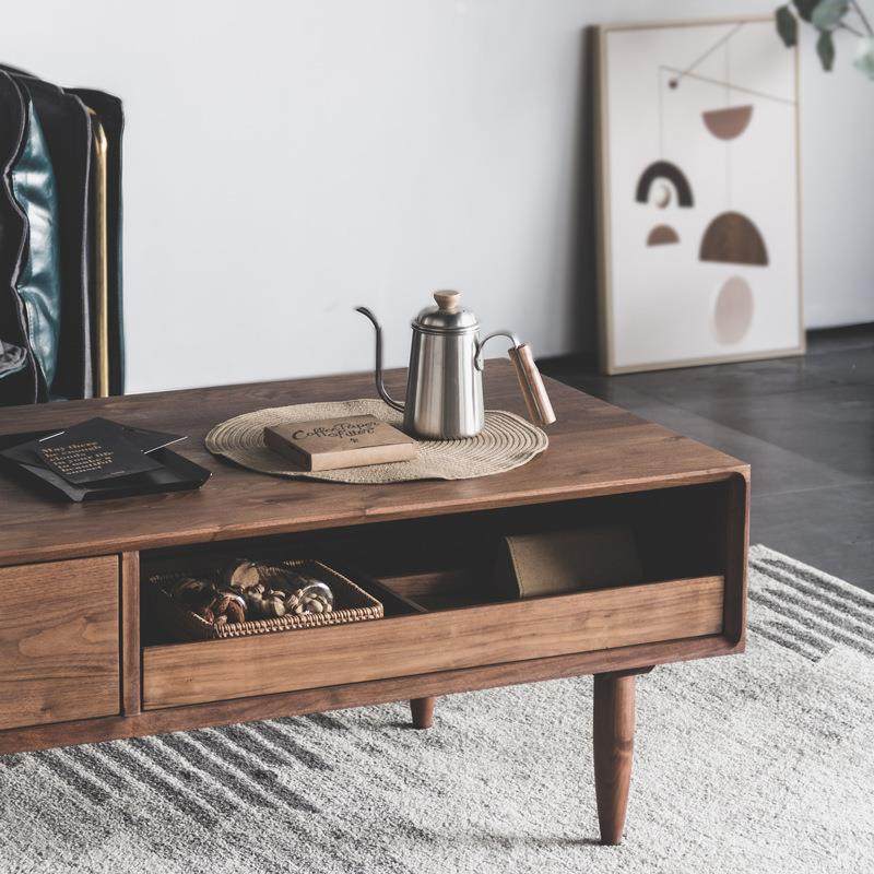 茶几现代简约电视柜组合北欧风格实木轻奢黑胡桃木设计师原木日式,3C数码配件,USB灯,淘宝优惠券,粉丝福利购,淘宝优惠卷