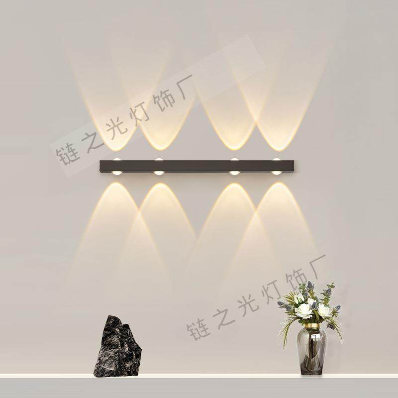 创意轻奢全光谱卧室床头灯客厅led现代简约极简过道室内北欧壁灯