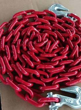 高强度测试链5/16英寸x12英尺焊接牵引链条带G43抓钩固定链条