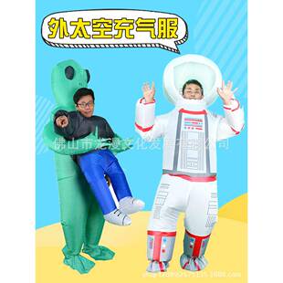 新款宇航服万圣节搞笑人偶服装充气太空宇航服飞行员太空服