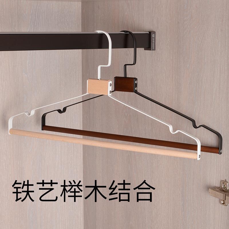 服装店极简衣挂衣架日系金属高档铁艺高端家用衣服挂木制高级衣撑