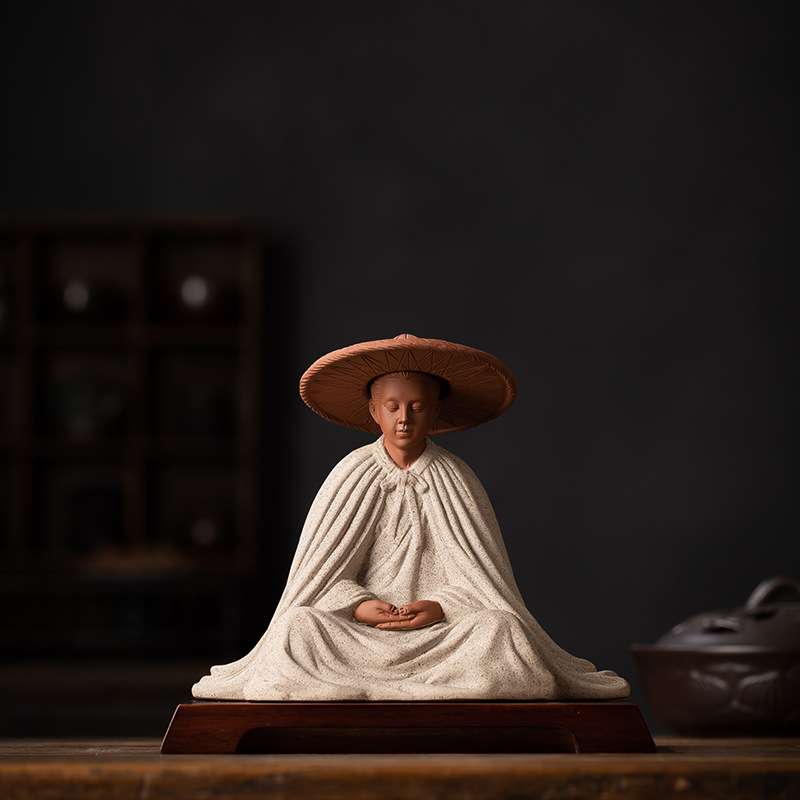 憨匠先生中式紫砂泥手工人物摆件陶瓷禅意茶室家居博古架工艺品