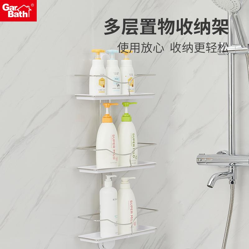 吸盘浴室置物架厕所卫生间洗漱台墙上架子免打孔不锈钢收纳整理架