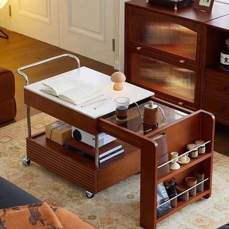 茶几实木小桌子围炉煮茶移动茶柜日式中古风岩板茶桌边几,基础建材,脚轮/万向轮,淘宝优惠券,粉丝福利购,淘宝优惠卷