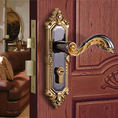 D9002锌合金欧式室内卧室房门锁双锁舌执手锁